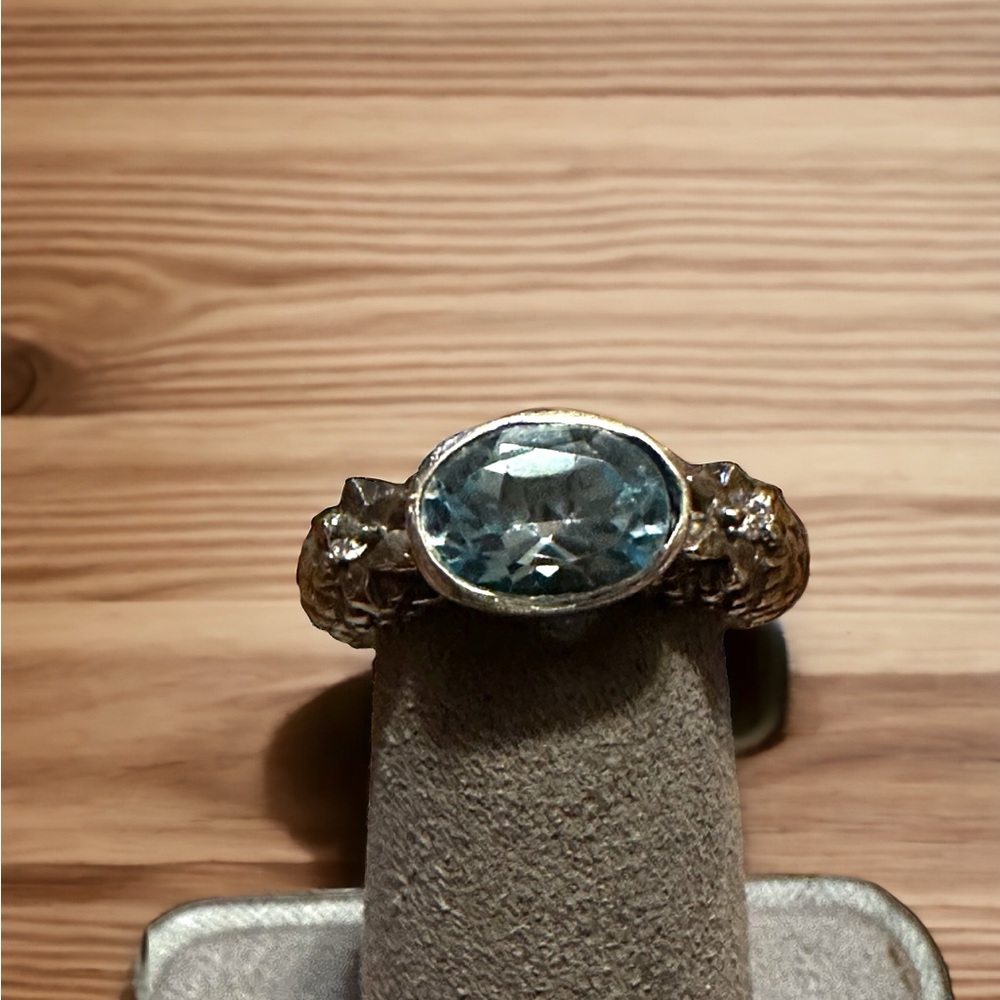 Blue Topaz Solid Sterling Silver Ring